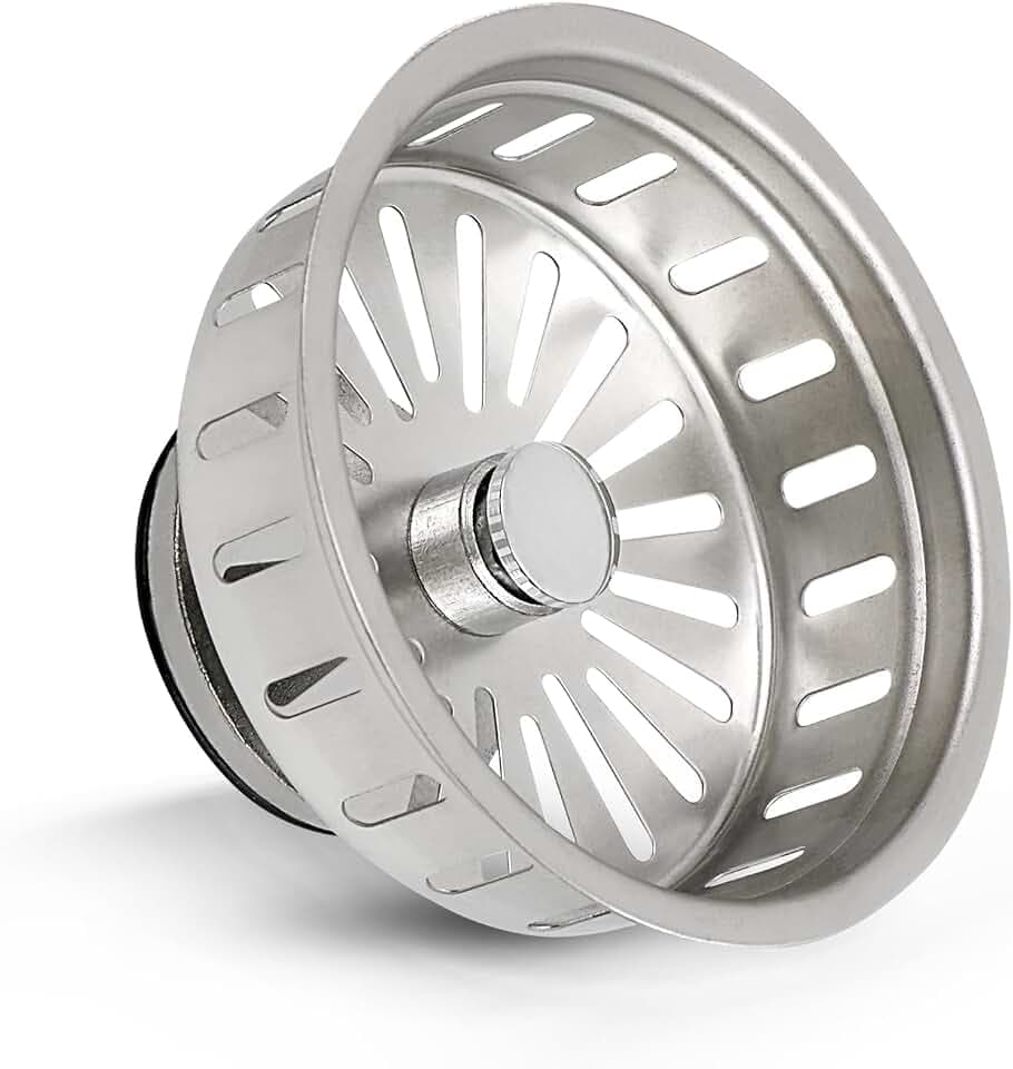 Highcraft 97353 Kitchen Sink Basket Strainer Replacement for Kohler Style Drains Stainless Steel Stopper (Can Vary in 2 Styles), 3.5" (Pack of 1)