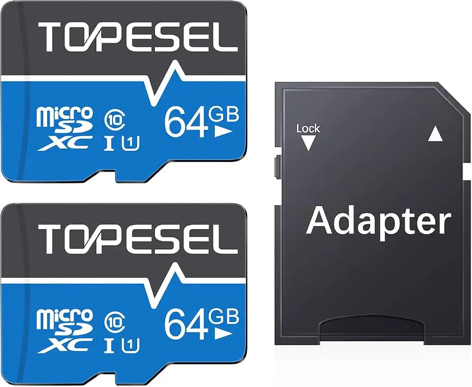 TOPESEL 64GB(The Actual usable Capacity is 57.6GB) Micro SD Card 2 Pack Memory Cards UHS-I TF Card Class 10 for Camera/Dash Cam/Tablet/PC/Computer(64GB 2Pack)