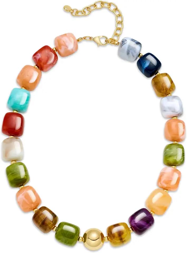Chunky Beaded Necklace for Women, Statement Jewelry Gifts