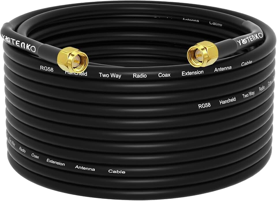 50FT SMA Male to Male RG58 Coaxial Cable Antenna Extension 50 Ohm
