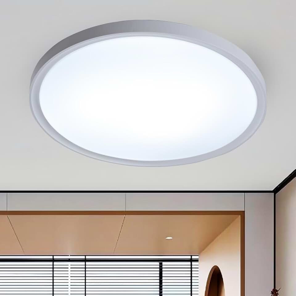 Deckenlampe 36W, Rund Ultra Dünn Led Deckenleuchte 6500K Kaltweiß, IP44 Wasserfest Deckenleuchte LED Lampe für Bad Schlafzimmer Flur Küche Wohnzimmer Ø 28.5CM