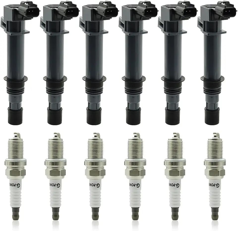 Set of 6 UF270 Ignition Coil Pack with Spark Plugs Compatible with 2000-2008 Dodge Dakota, 2004-2007 Ram 1500, 2000-2007 Durango,1999-2008 Jeep Grand Cherokee 4.7L V8