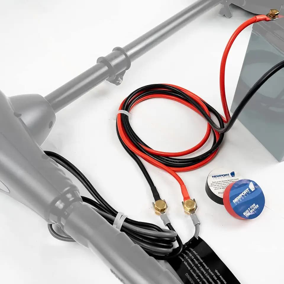 Newport 5ft Trolling Motor Battery Cable Extension Kit – 8AWG Marine-Grade Wire – Includes Connectors, Terminals & Heat Shrink – Compatible with All Newport Motors