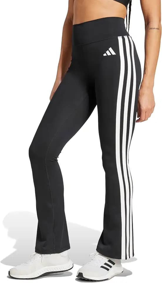 adidas Womens Optimé Essentials 3-Stripes Flared Leggings Casual - Black