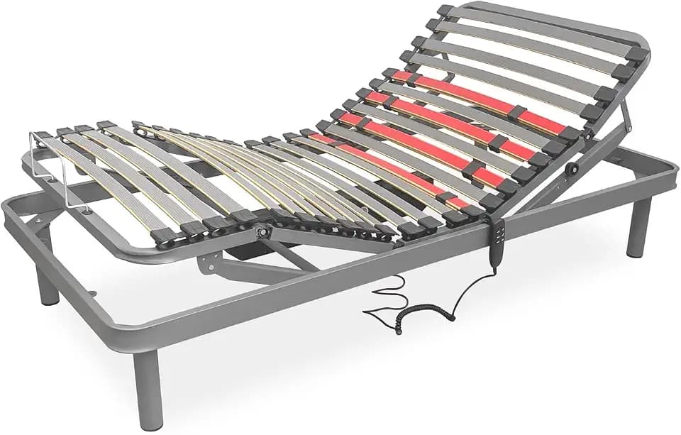 amuéblate online Flexipro Elektrobett mit 5 Ebenen und verstärkter Struktur, ergonomisch, zuverlässig und leise, Deutscher Motor, 105 x 190 cm