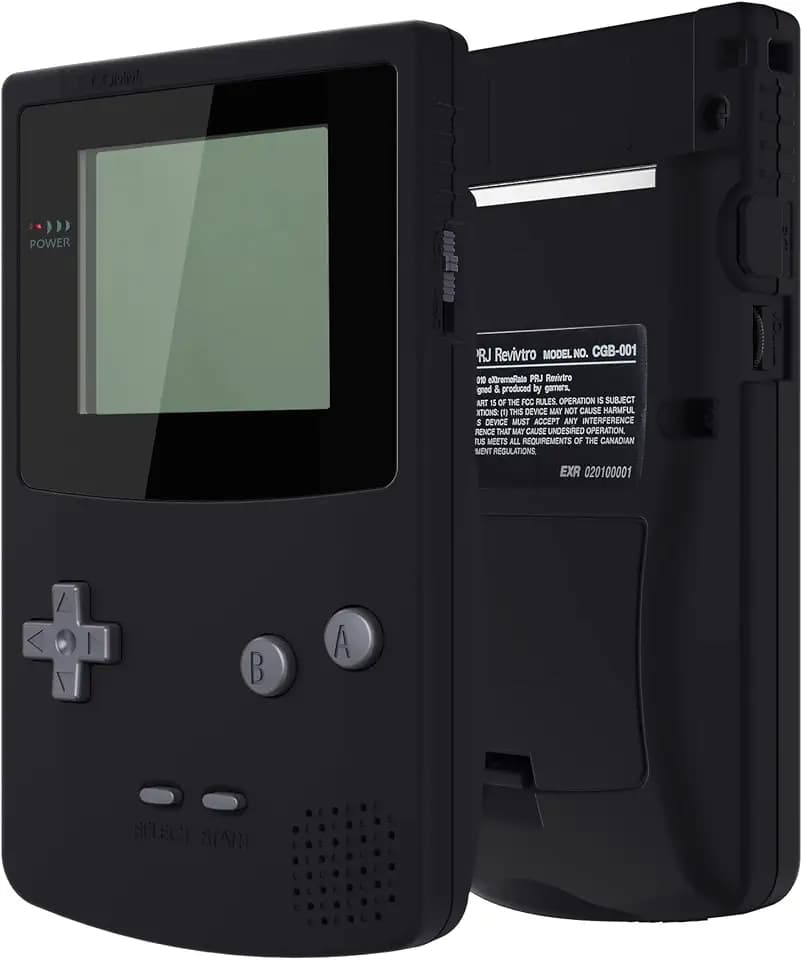eXtremeRate IPS Ready Upgraded Case&Button für Gameboy Color, DIY-Ersatz Full Hülle Gehäuse Set für Gameboy Color gbc OSD&Reguläres IPS&Standard LCD-Schwarz(Ohne Konsole & Screen)