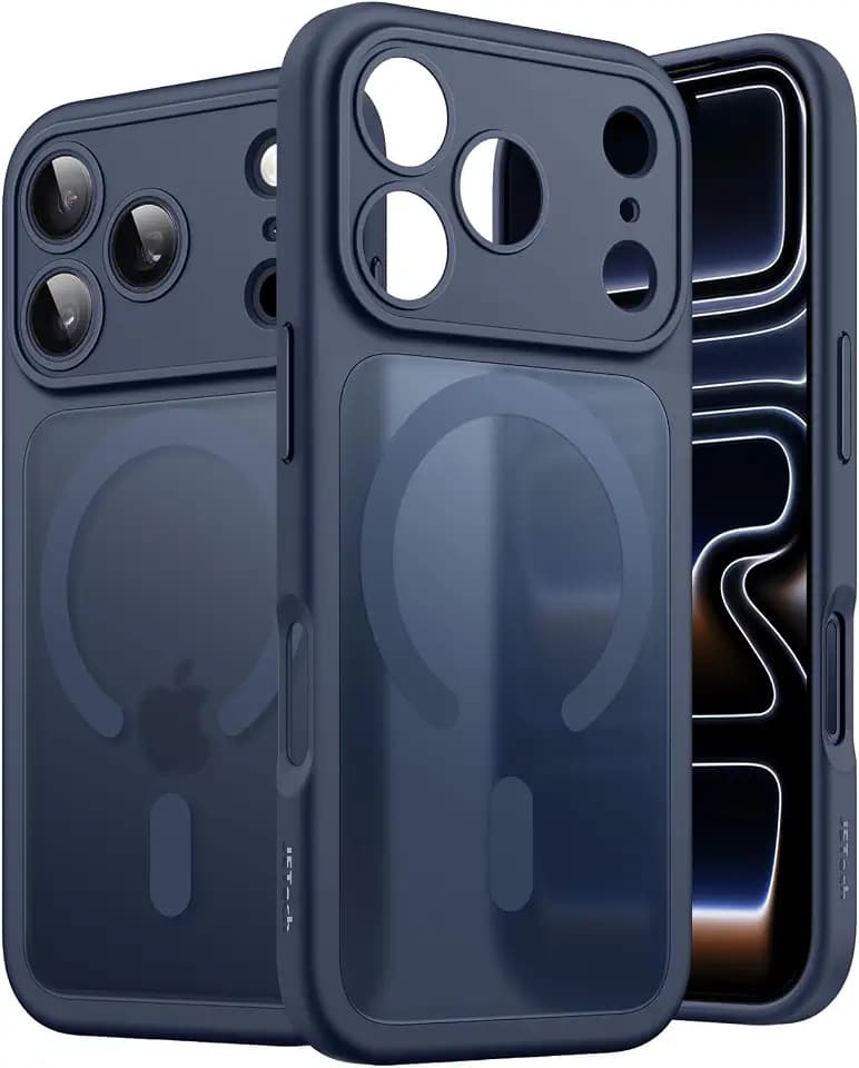 JETech Magnetic Matte Case for iPhone 17 Pro, Dark Blue