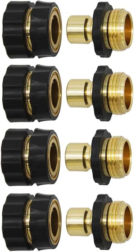 Twinkle Star 3/4 Inch Garden Hose Fitting Quick Connector Set, 4 Sets
