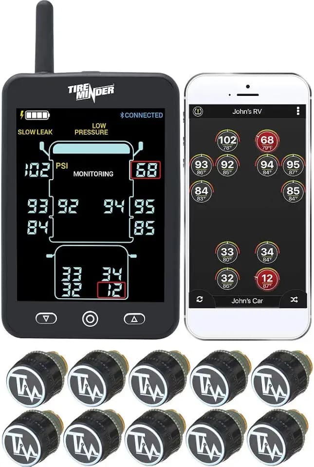 TireMinder A1AS RV TPMS with 10 Transmitters