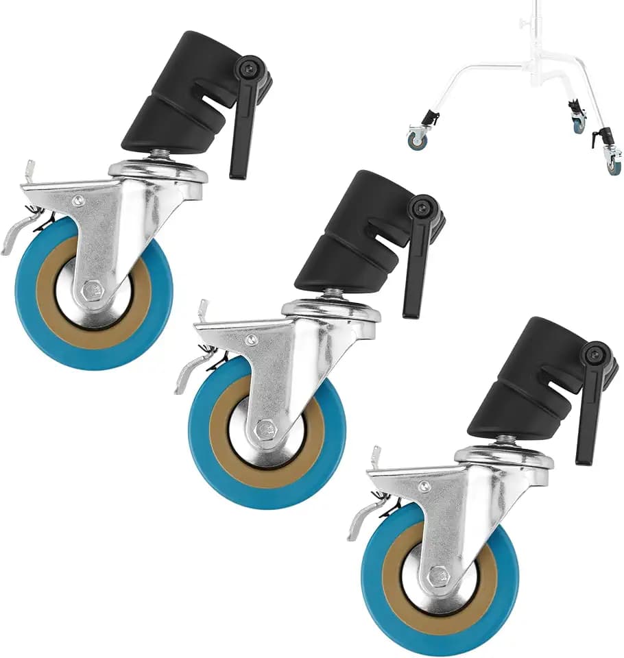 Selens Heavy Duty C Stand Swivel Caster Set 0.98in/25mm, Light Stand Wheels