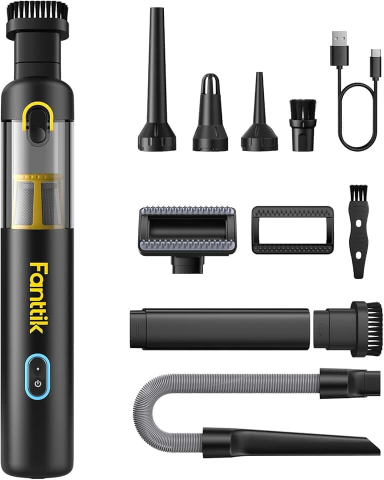 Fanttik Slim V8 APEX Kabelloser Akku Autostaubsauger, 4-in-1 Mini (Schwarz)