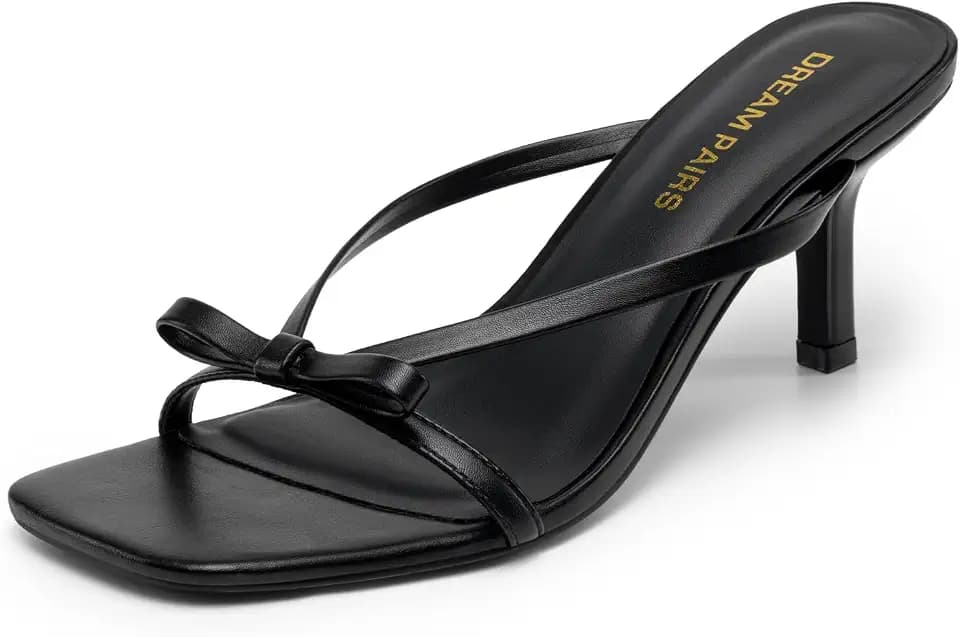 DREAM PAIRS Women’s Comfort Bow Kitten Heel Sandals