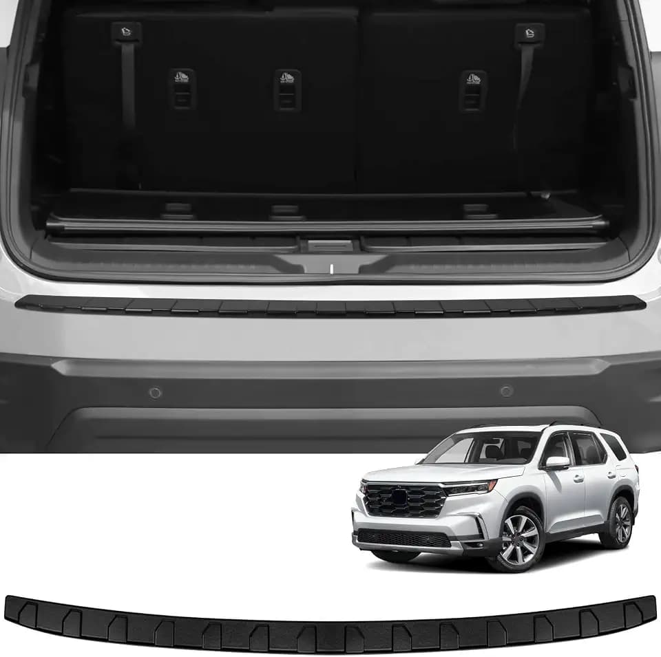 Rear Bumper Protector Compatible with Honda Pilot 2023 2024 2025 2026 Accessories Matte Black ABS Material Rear Bumper Guard Trunk Sill Protector