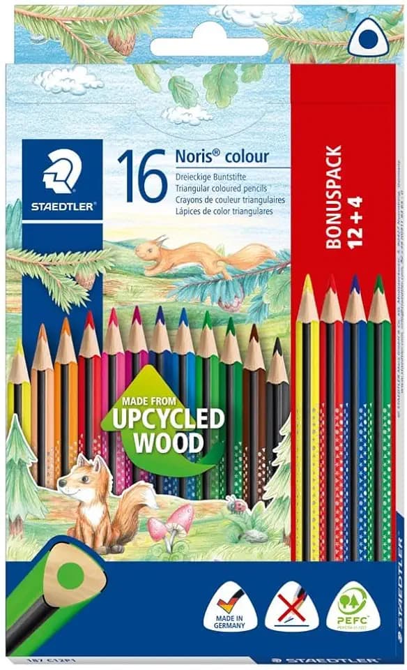 STAEDTLER Noris colour 187 Buntstifte – 16er Set, Dreikant