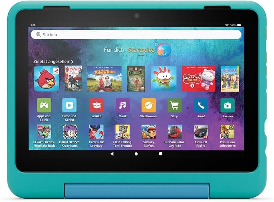Das neue Kindgerechte Hülle von Amazon für das Fire HD 8-Tablet (nur für Tablets der 12. Generation geeignet), blaugrün
