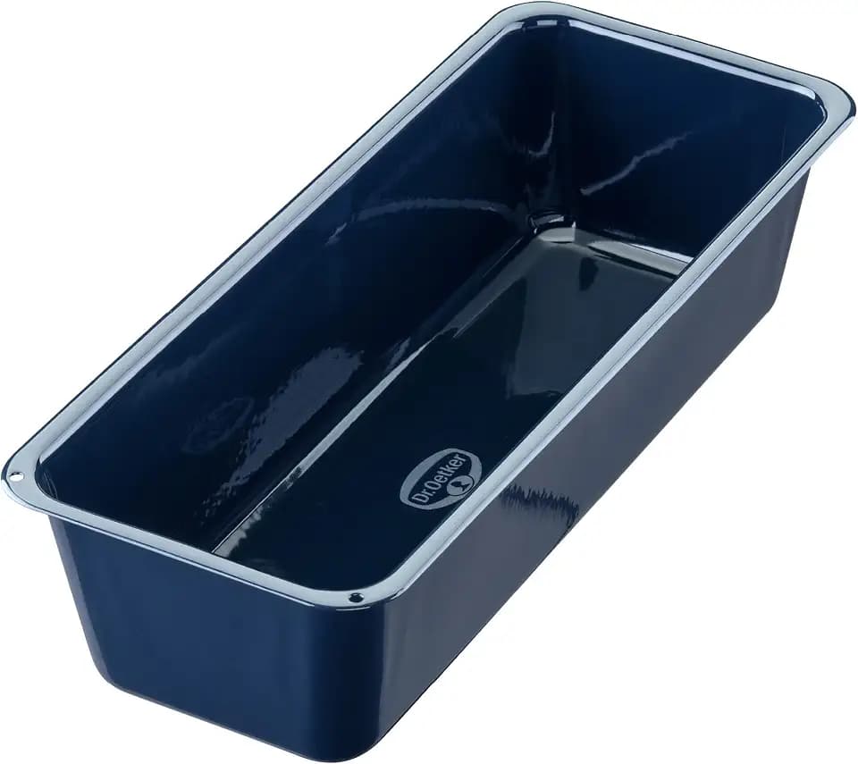 Dr. Oetker Kastenform 30 cm Back-Liebe Emaille – Schnitt- & kratzfeste Backform mit Emaille Beschichtung – 30er Kasten Brotbackform in Dunkelblau