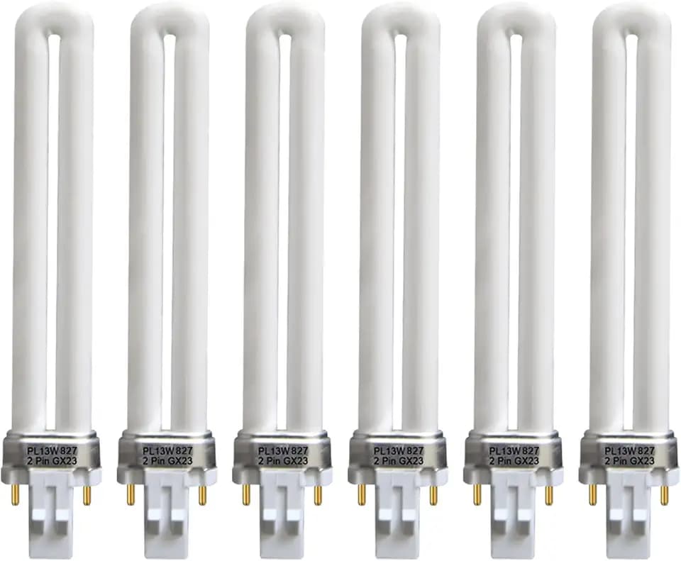 CF13DS/827 13W Single Tube 2 Pin GX23 Base Bulb, PLS13W27,2700K-6 Pack