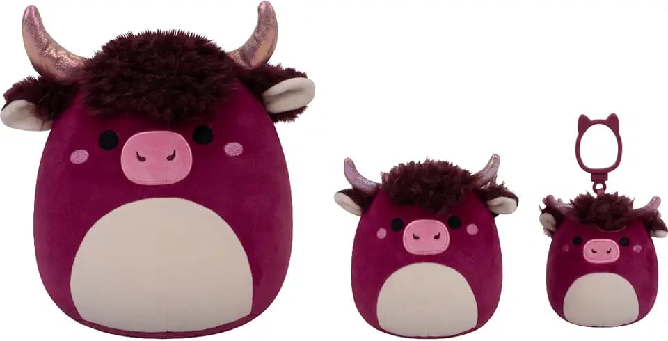 Squishmallows Original Florimund the Plum Cow 3-Pack (3.5in, 5in, 8in)