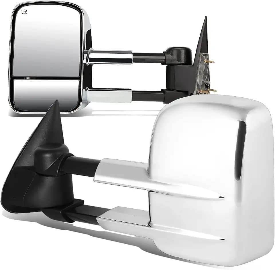 DNA MOTORING TWM-001-T111-CH Paar beheizbare, elektrisch verstellbare Caravan-Seitenspiegel, kompatibel mit Silverado/Suburban/Avalanche/Tahoe/Sierra/Yukon (03–06), Chrome-Optik