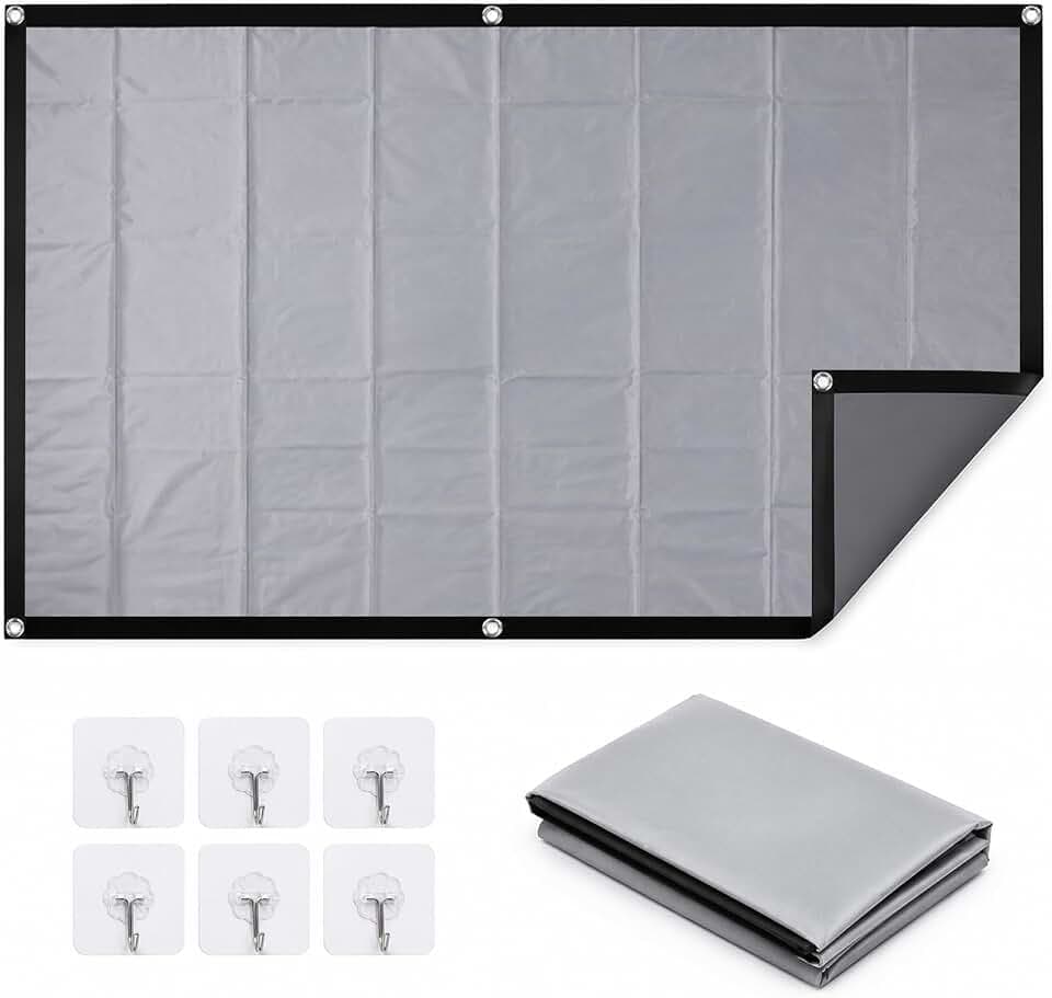 72-Zoll Projektor-Leinwand, 4K taugliche Metallleinwand zur Unterdrückung von Umgebungslicht, Bildformat 16:9, faltbares tragbares Modell für Heimkino, Büroräume, Unterricht sowie Filmabende
