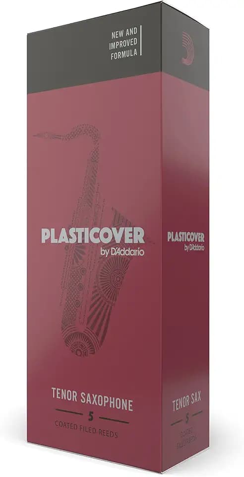 D'Addario Plasticover Tenorsax Blätter Stärke 3.5, 5er-Pack | Plasticover Tenorsaxophonblätter bieten hellen Klang, schnelle Ansprache, Feuchtigkeitsbeständigkeit und zuverlässige Leistu.