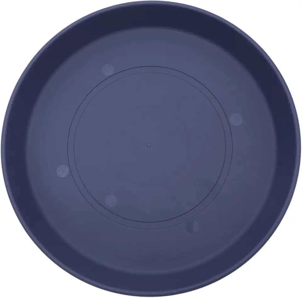 The HC Companies Round Prima Flower Pot Saucers - Plastic Plant Saucer for Outdoors & Indoors - Traditional Plant Pot Trays for Water Drainage -Durable Plant Tray (10.5-inch Twilight Blue, Pack of 1)