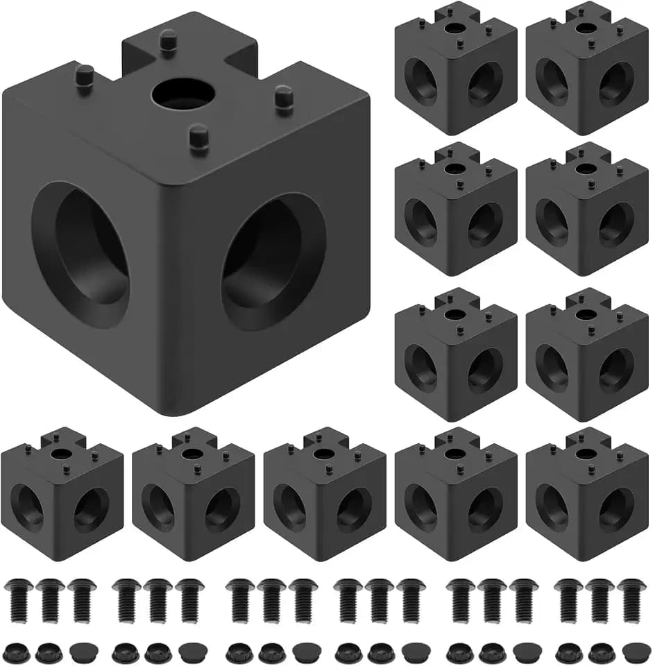 12pcs 4040 3-Way Corner Cube 4040 Extrusion Hardware Black