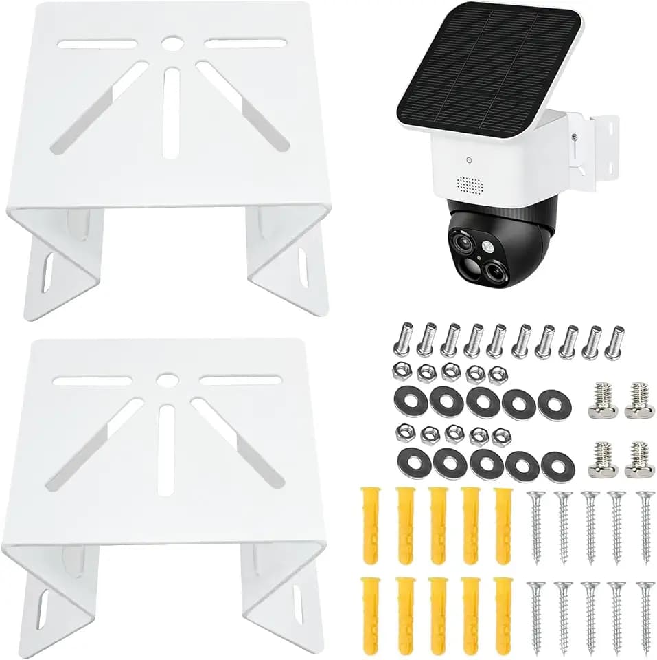 2 Pack Metal Mounting Corner Bracket for Security Camera, Metal Corner Mount Compatible with Eufy SoloCam S340/E30/E42/Security 4G LTE Cam S330 Surveillance Camera System for Outdoor and Indoor