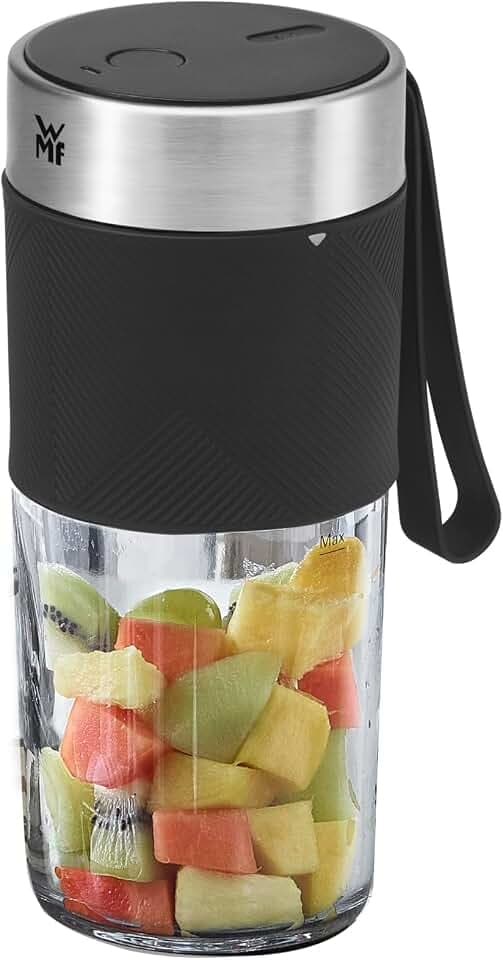 WMF Küchenminis Mix on the go 300 ml, Mini Mixer to go, USB Mixer Smoothie Maker, aufladbarer Personal Blender, tragbarer Mixer für Smoothies, Shakes