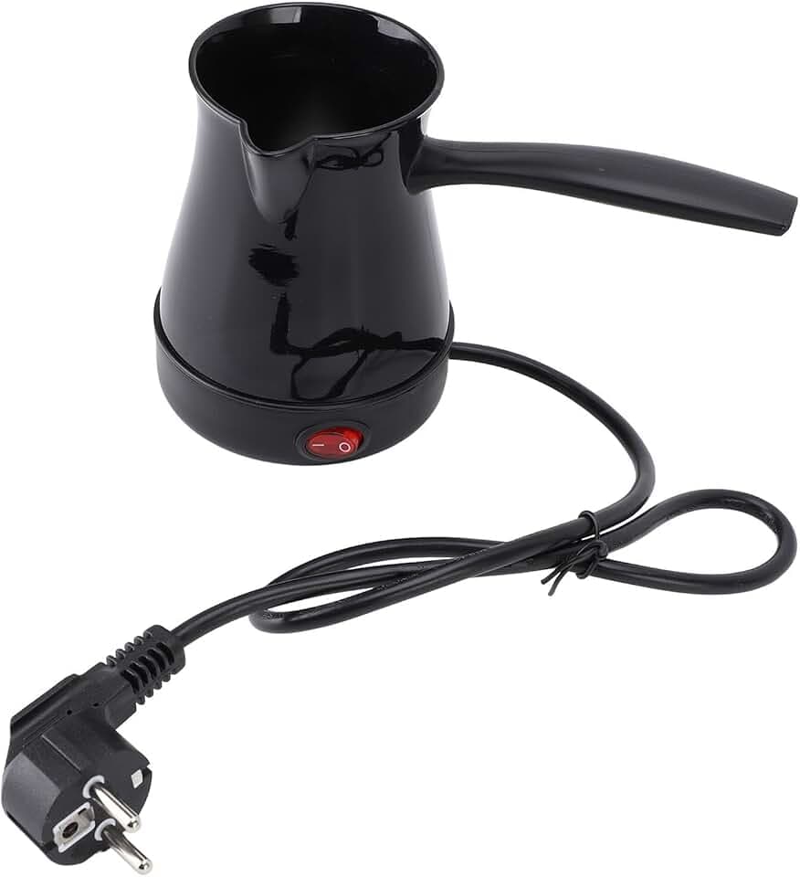 Mumusuki Türkische Elektrische Kaffeekanne, 300 Ml, Schnelle, Gleichmäßige Erwärmung, Elektrischer Türkischer Kaffeekessel, Multifunktionale Kaffeemaschine für Kaffee, Gelben Wein, Tee,