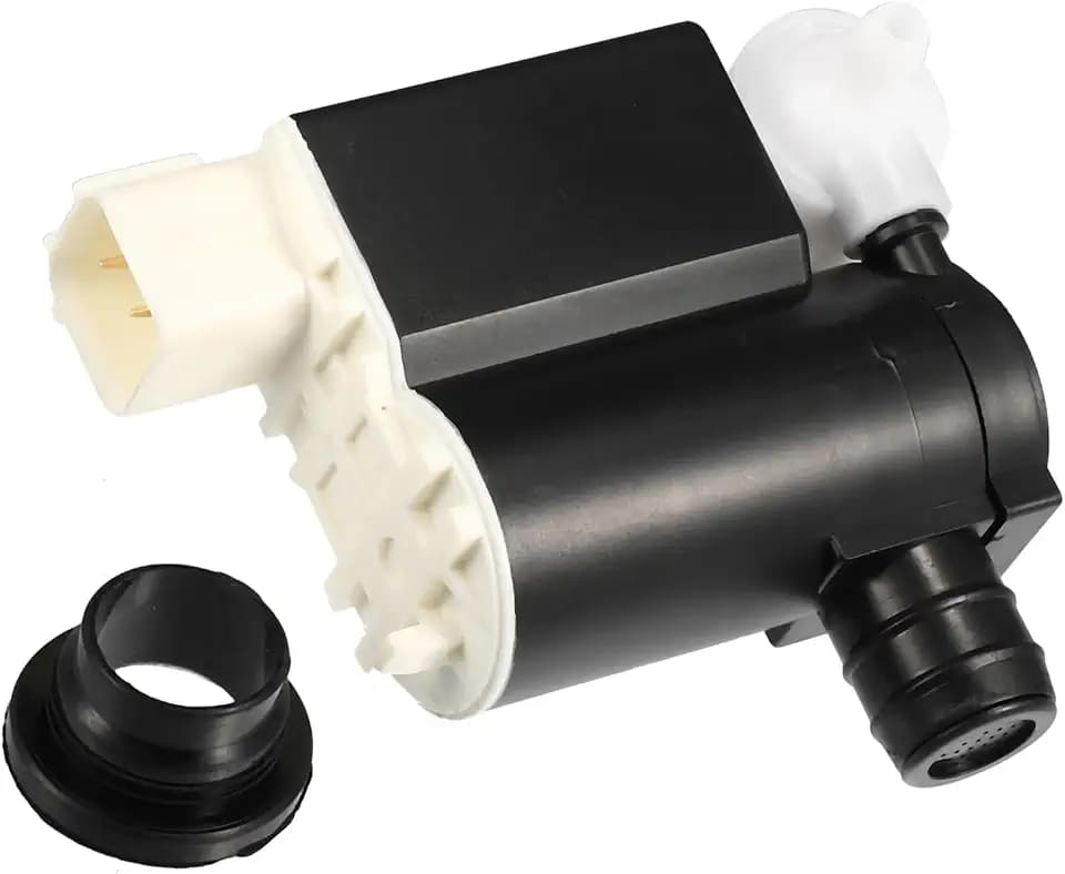 Motoforti Windshield Washer Motor Pump, for Hyundai Santa Fe 2013-2018, Plastic, with Grommet, Black