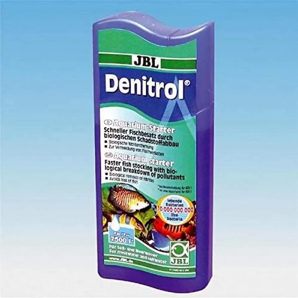 JBL Denitrol 2306200 Aquarium-Starter, Bakterienstarter, Für Süß- und Meerwasser-Aquarien, Neueinrichtung, Wasserwechsel, 250 ml