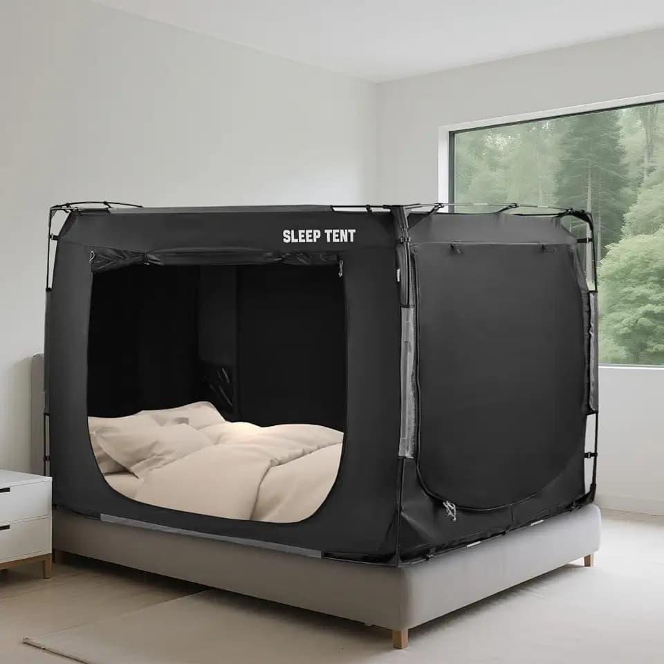 Twin Bed Tent for Kids and Adults, Indoor 3 Door Privacy Canopy Sleep Tents