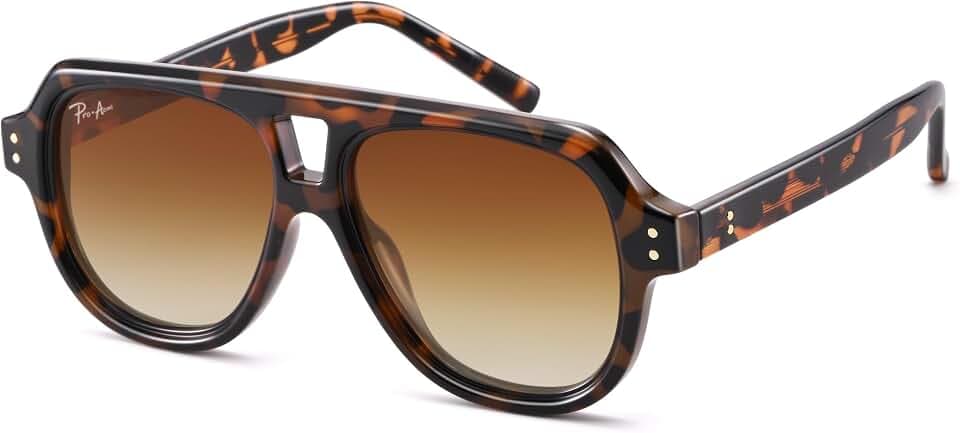 Pro Acme Retro Polarized Aviator Sunglasses for Women Men, Oversized 70s Square Pilot Shades Sun Glasses