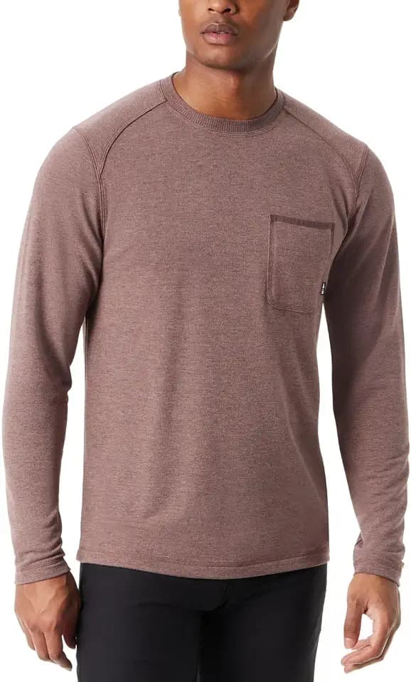 BASS OUTDOOR Mens Long Sleeve 4-Way-Stretch Quick Dry Utili-tee Shirt with Reinforeced Elbow Patches Standard
