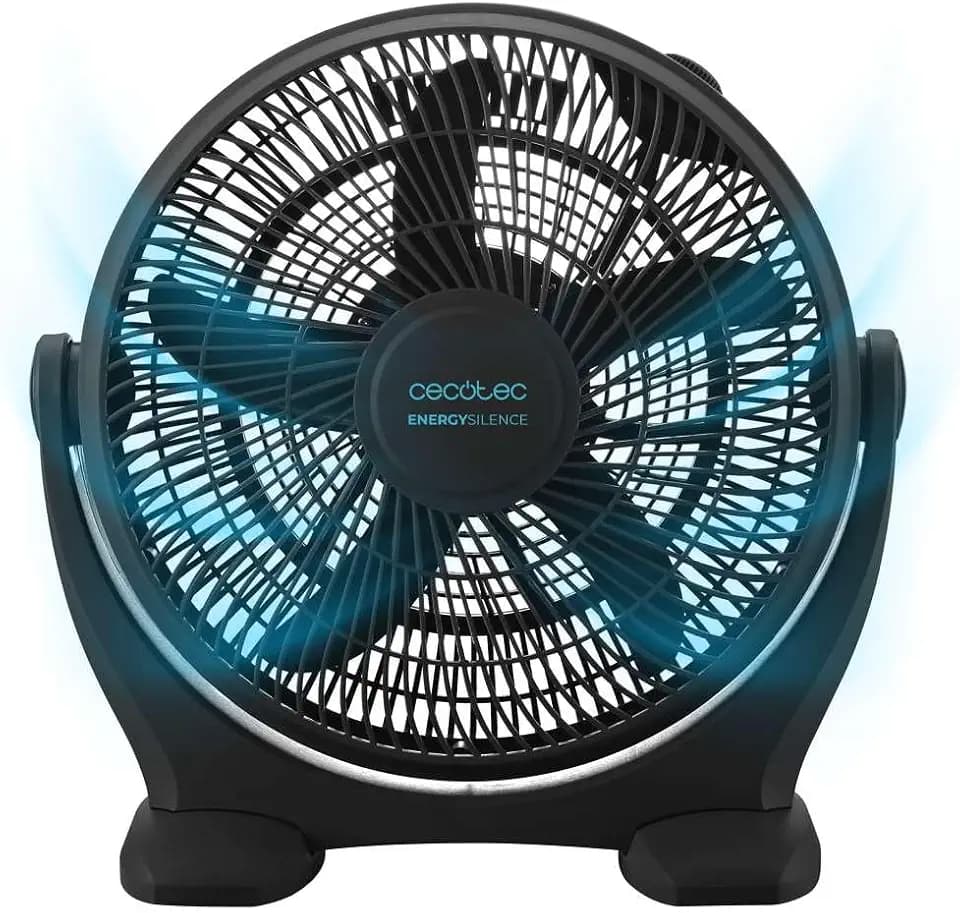 Cecotec Industrieller Bodenventilator EnergySilence 1400 FloorFlow, 50 W, Durchmesser 14 Zoll, 3 Geschwindigkeiten, 5 aerodynamische Flügel, einfache Bedienung und maximale Sicherheit