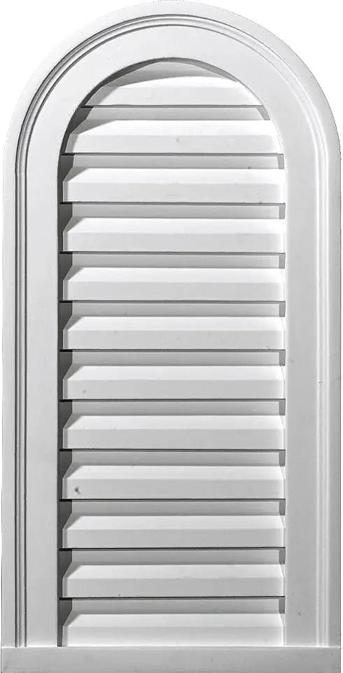 Ekena Millwork 12"W x 22"H Cathedral Urethane Gable Vent Louver, Functional