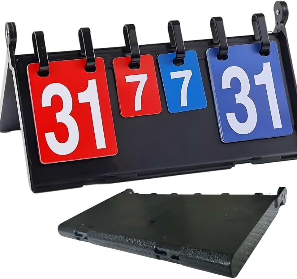 Portable Flip Scoreboard – Folding Carry Case, 0–30 Score, 0–7 Sets