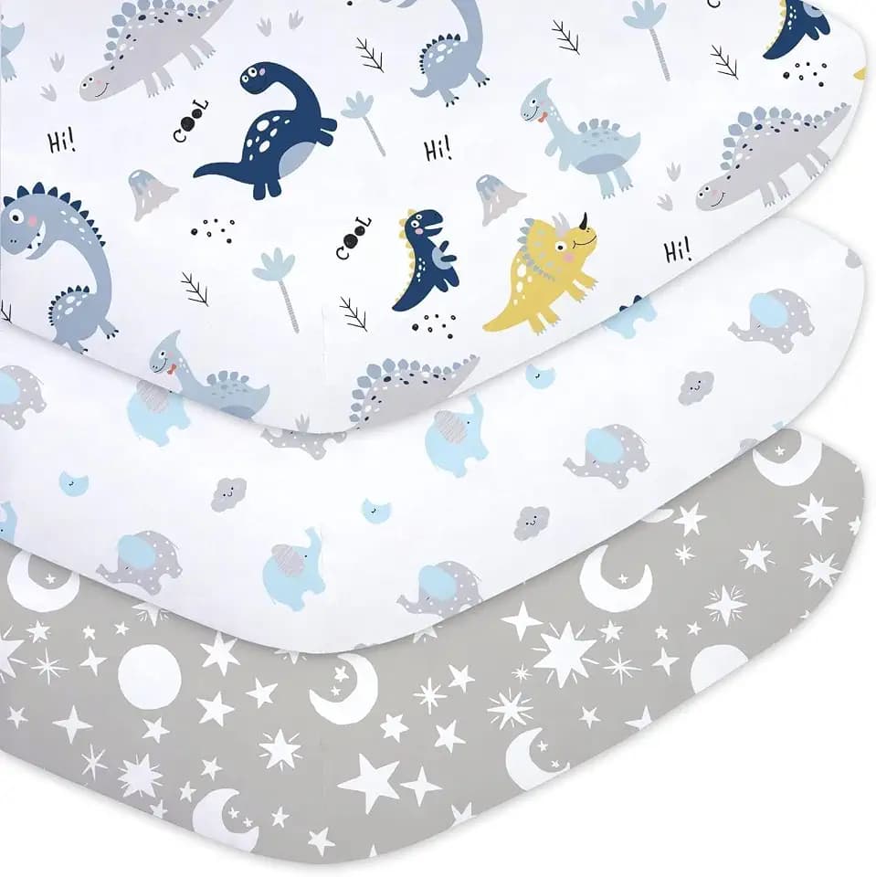 Little Grape Land 3er-Pack Spannbettlaken für 70x140 cm Baby, Atmungsaktive Mikrofaser-Polyester Bettlaken Kinderbett, Oeko-TEX Zertifiziert