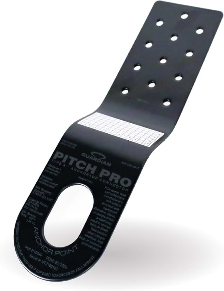 Guardian 10540 Pitch Pro Slotted Roof Anchor | Powder Coated Steel | 5000 lb Minimum Breaking Strength (MBS) | OSHA and ANSI Compliant | Black