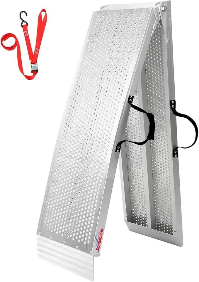 Ruedamann 7FT Aluminum Motorcycle Ramp, 750 lbs Capacity, 1 PC