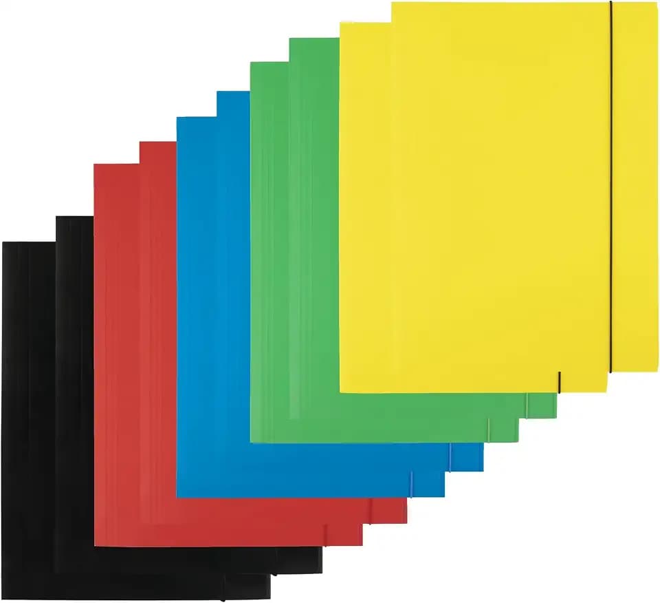 D.RECT Sammelmappe A4 mit Gummizug 10er Pack