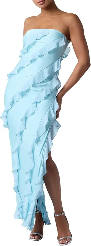 Lulus Freya Ruffle Women's Wedding Guest Maxi Dress