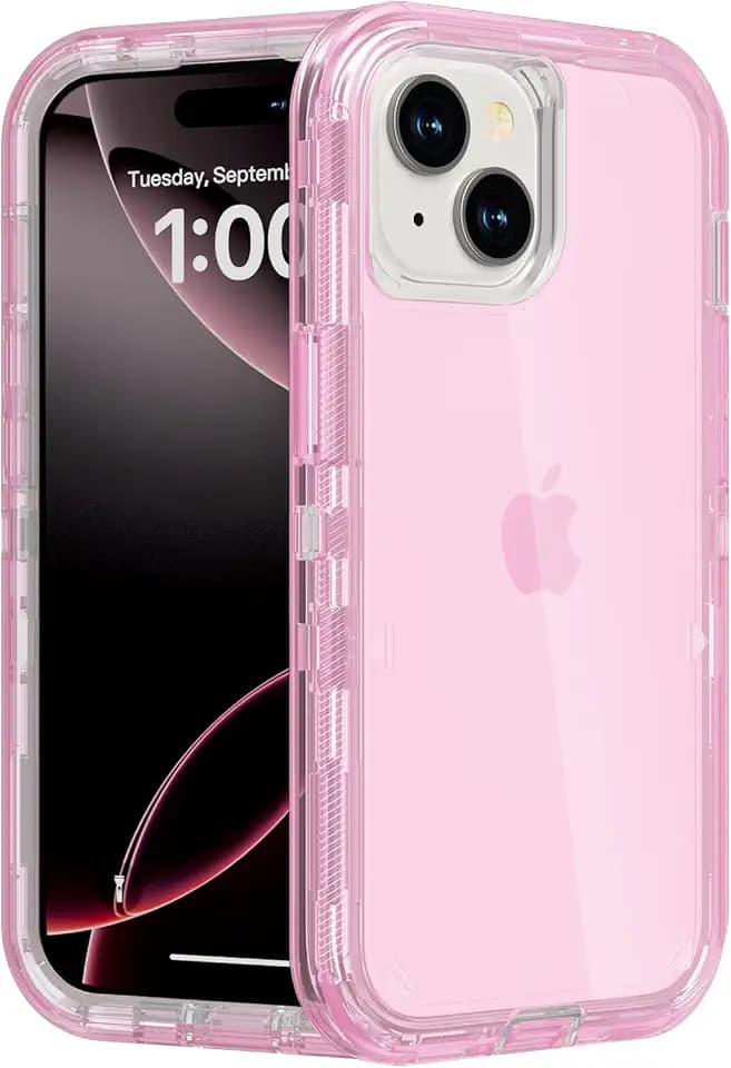 Follaroma for iPhone 15 Plus Case, Shockproof, Light Pink