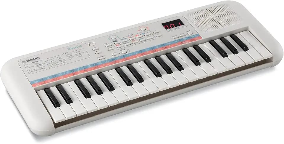 Yamaha Remie PSS-E30 Mini Keyboard, weiß – Kompaktes, tragbares Keyboard für Kinder mit Mini-Tastatur und tollem Klang – Mit Mini-Kopfhöreranschluss