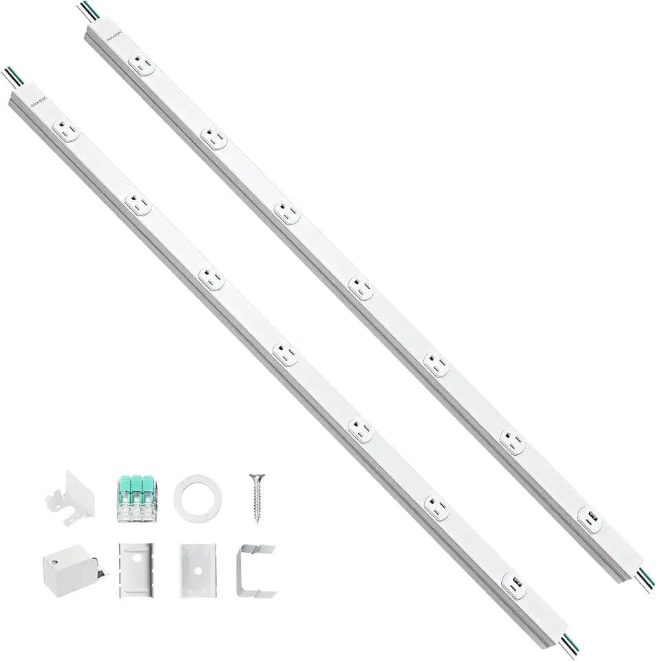 SURAIELEC 2 Pack Under Cabinet Power Strip Hardwire, 36-in, 6 TR Outlets