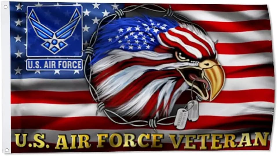 U.S. Veteran Flag Veteran Patriotic Eagle Honor American Flags outdoor indoor 3x5ft banner (U.S Air Force)