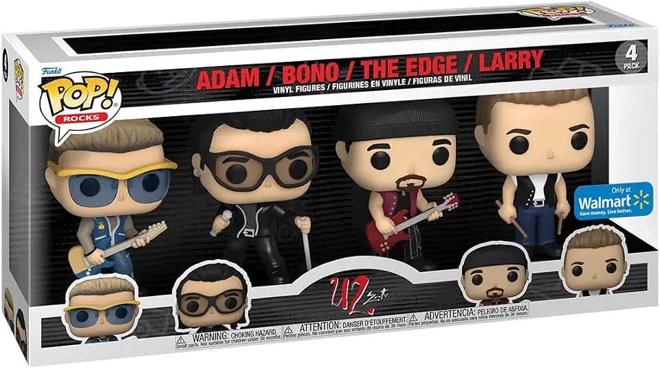 Funko Pop! Rocks: U2 – Zoo TV – Adam/Bono/The Edge/Larry – 4 Stück