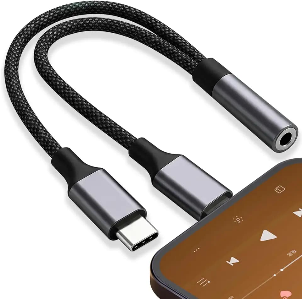AreMe 2-in-1 Headphone Adapter for Lightning & USB C to 3.5mm Audio Adapter