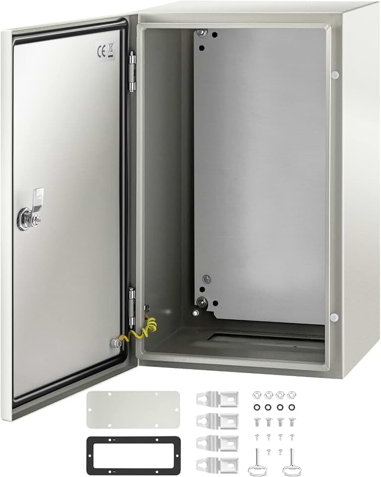 VEVOR Schaltschrank Kohlenstoffstahl Verteilerschrank Industriegehäuse 50x30x25cm Schaltkasten IP66 & NEMA Wasserdicht Anschlussdose Stromkasten Ideal für Fabriken Baustellen Einkaufszentren usw.